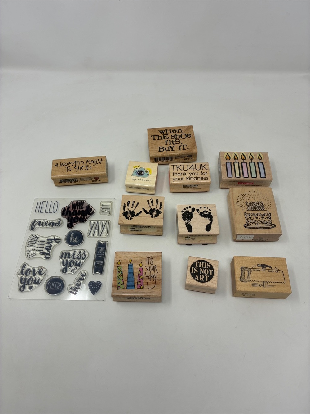 Wooden Back Stamp Set for Crafts